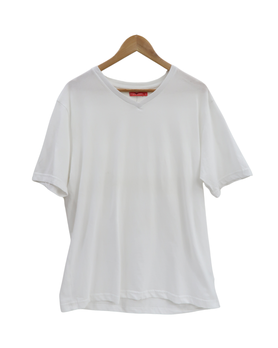 T-shirt blanc col V - Tissaia Basics - M