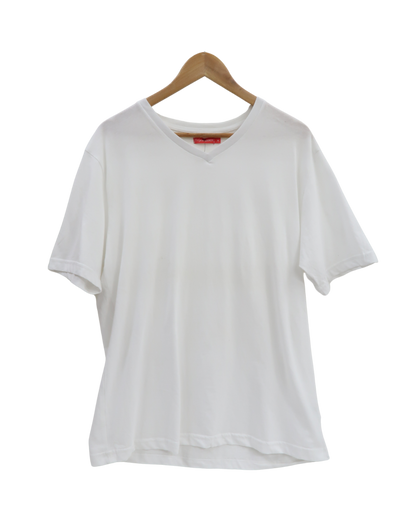 T-shirt blanc col V - Tissaia Basics - M