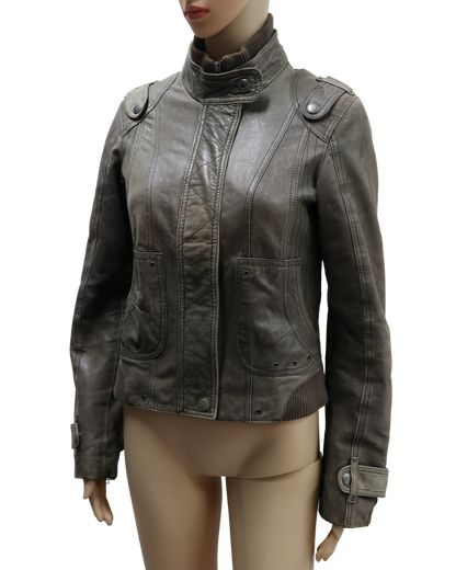 Blouson en cuir gris - Street One - M