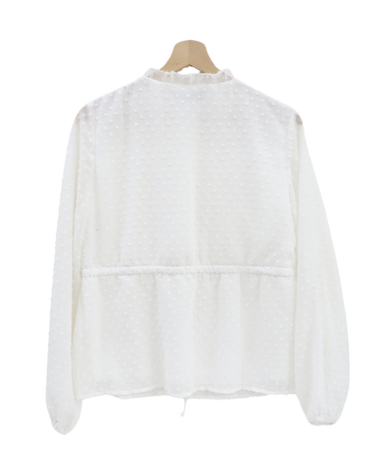 Chemisier blanc à pois texturée - Shein - S