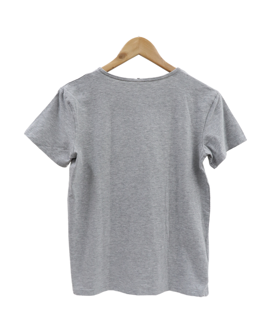 T-shirt gris à col V - M
