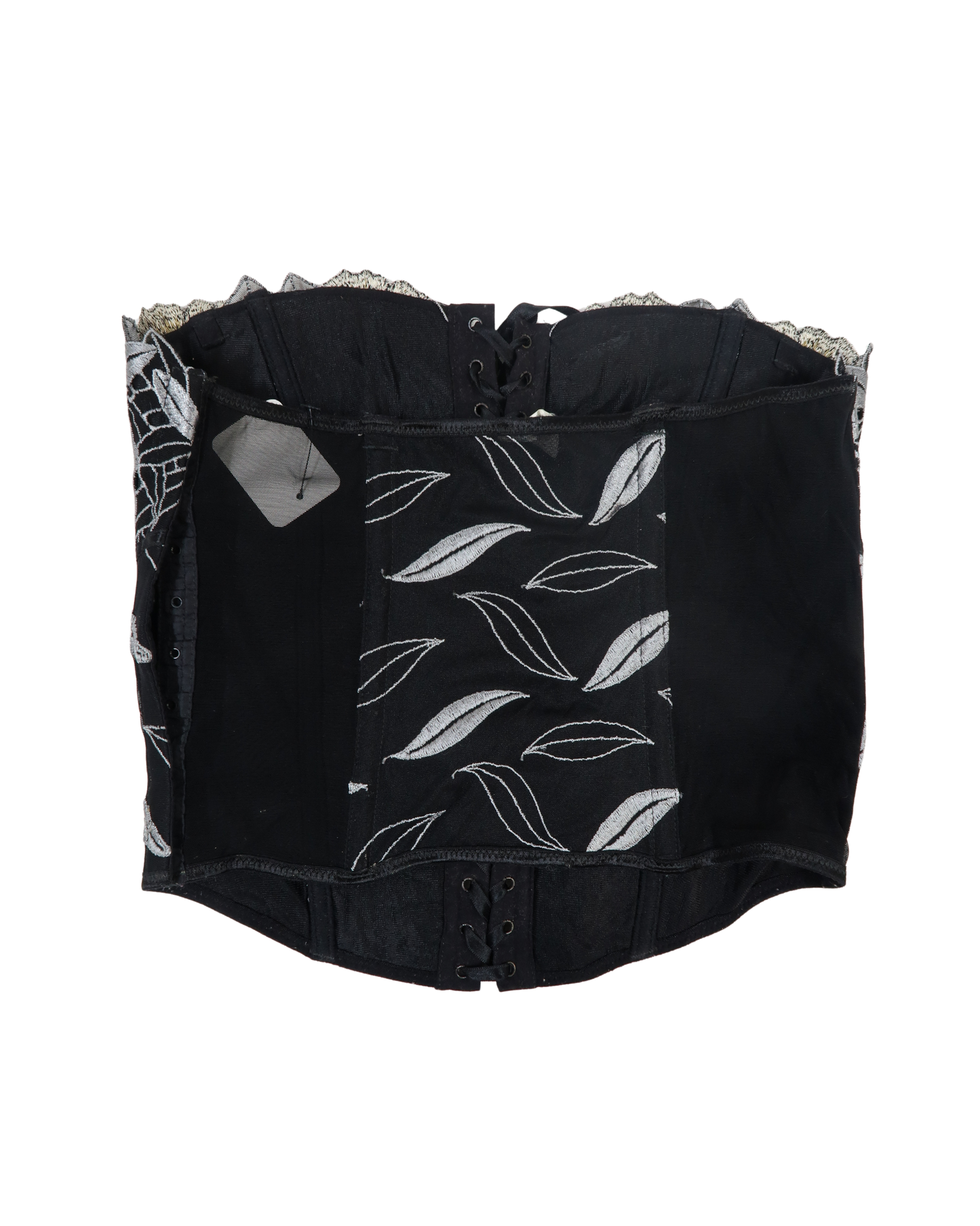 Corset noir à fleurs - M