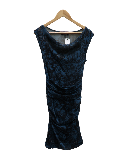 Robe longue turquoise & noire - Mexx - M