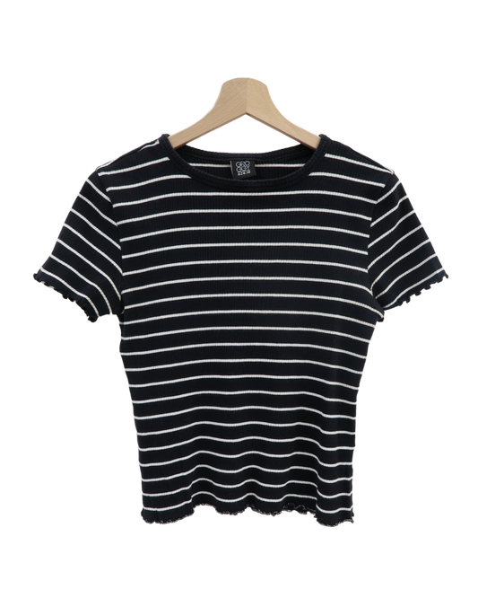 T-shirt à rayures noir & blanc - Groggy - XS