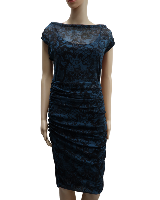 Robe longue turquoise & noire - Mexx - M