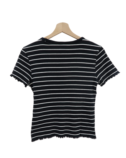 T-shirt à rayures noir & blanc - Groggy - XS