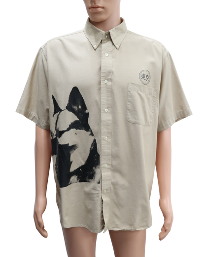 Chemise beige à manches courtes - XL