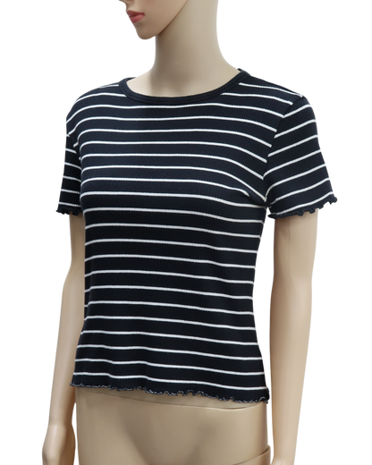 T-shirt à rayures noir & blanc - Groggy - XS