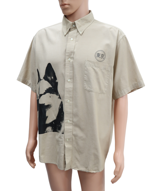 Chemise beige à manches courtes - XL