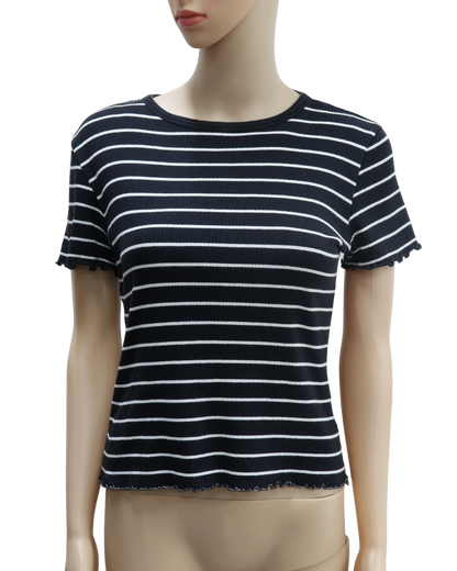 T-shirt à rayures noir & blanc - Groggy - XS