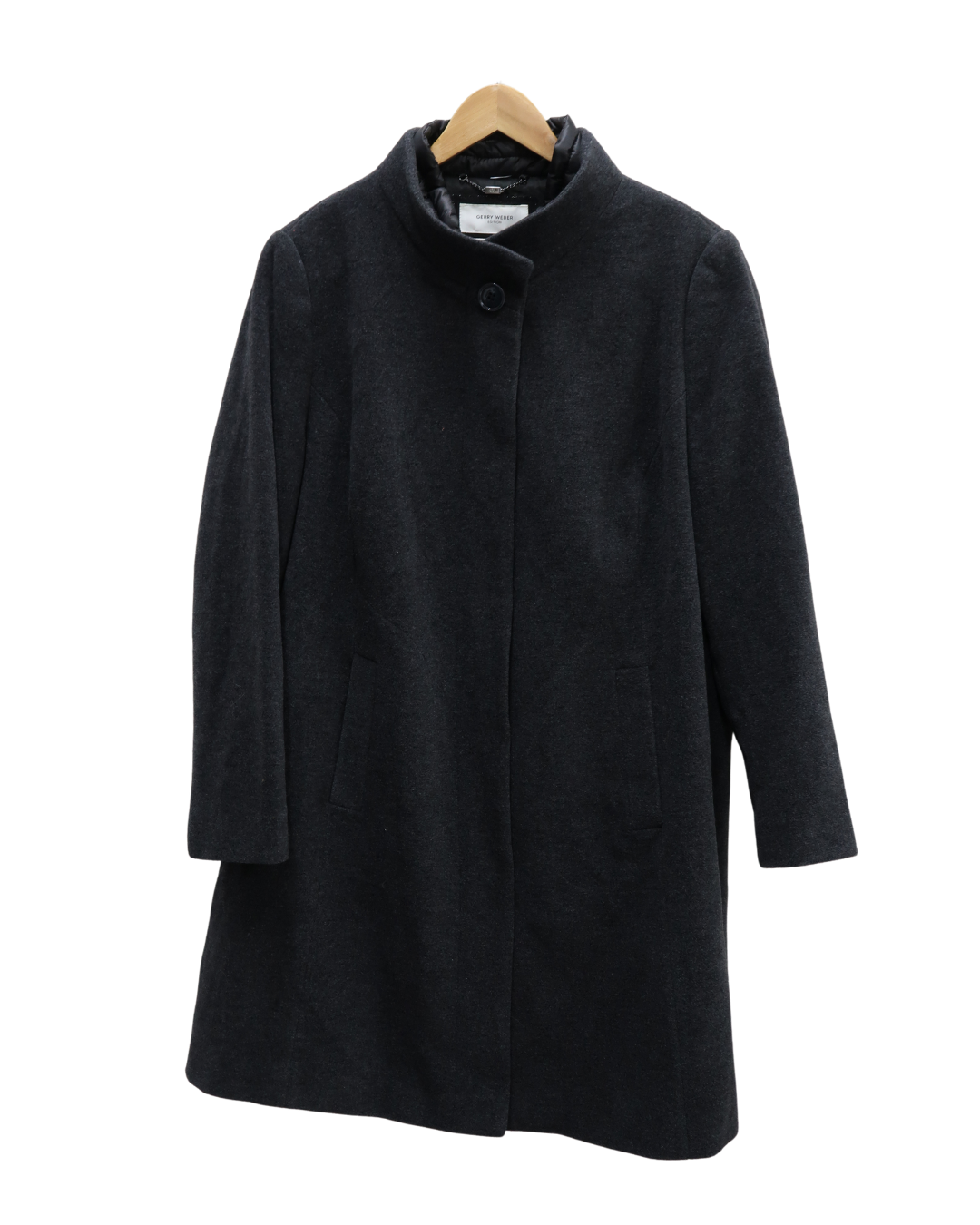 Manteau long gris foncé en laine - Gerry Weber - XL