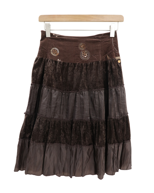 Jupe longue vintage marron - S