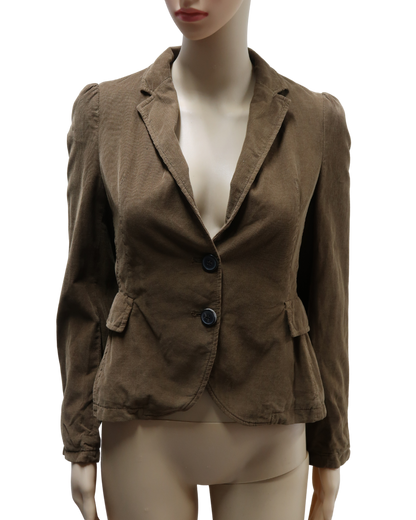 Veste striée en velour marron - Zara - S