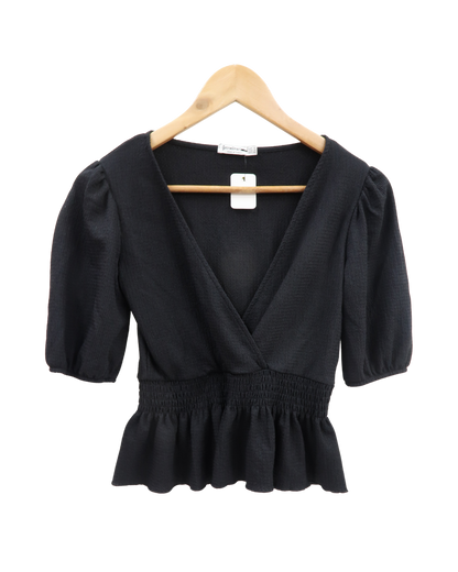 Haut cache-coeur noir - Stradivarius - S