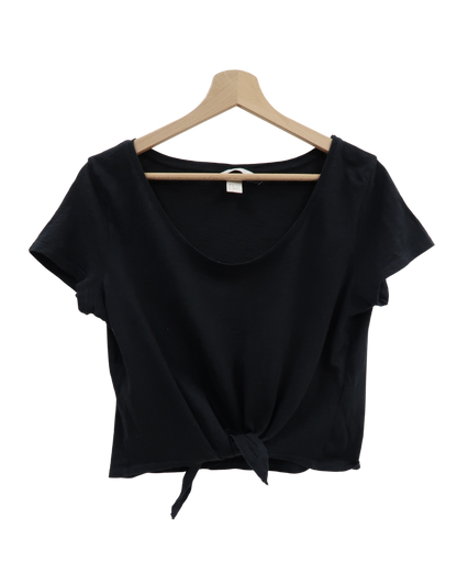 Haut noir à noeud - H&M - S
