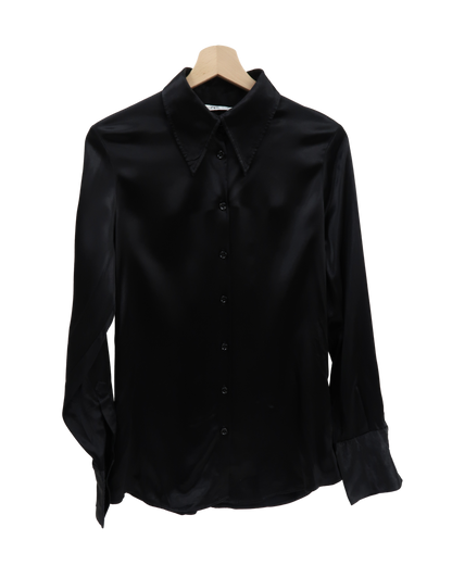 Chemise noire glossy - Zara - M