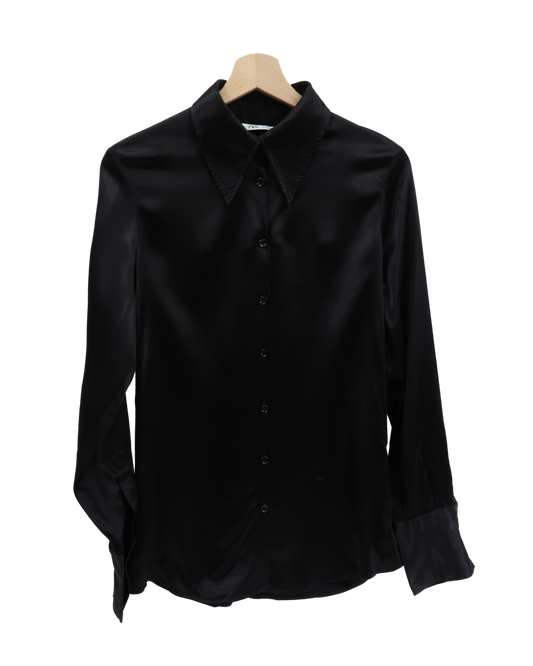 Chemise noire glossy - Zara - M