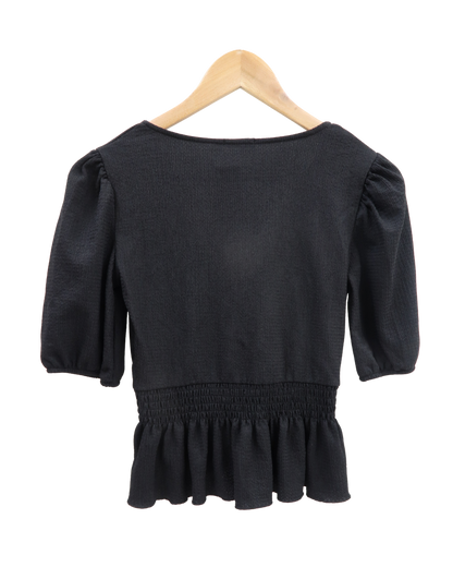 Haut cache-coeur noir - Stradivarius - S