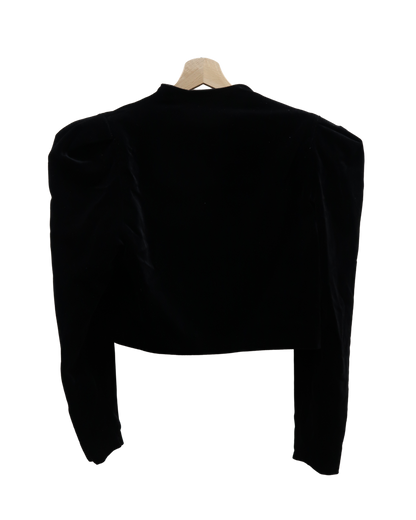 Veste noire en velour à épaulettes - M/L