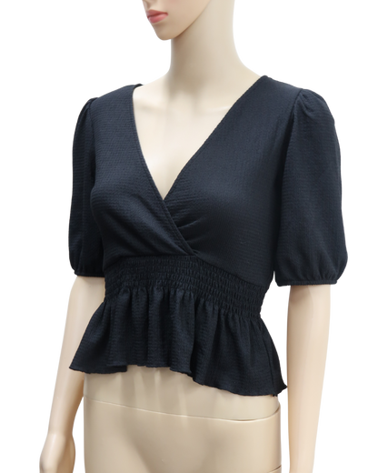 Haut cache-coeur noir - Stradivarius - S
