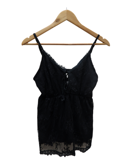 Débardeur noir en dentelle - Essentiel - M