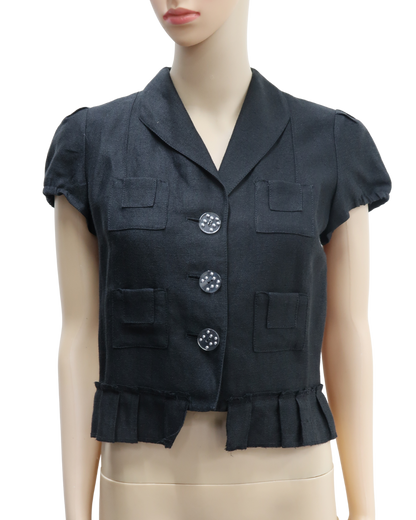 Chemise noire à manches courtes - Sonia Rykiel - S