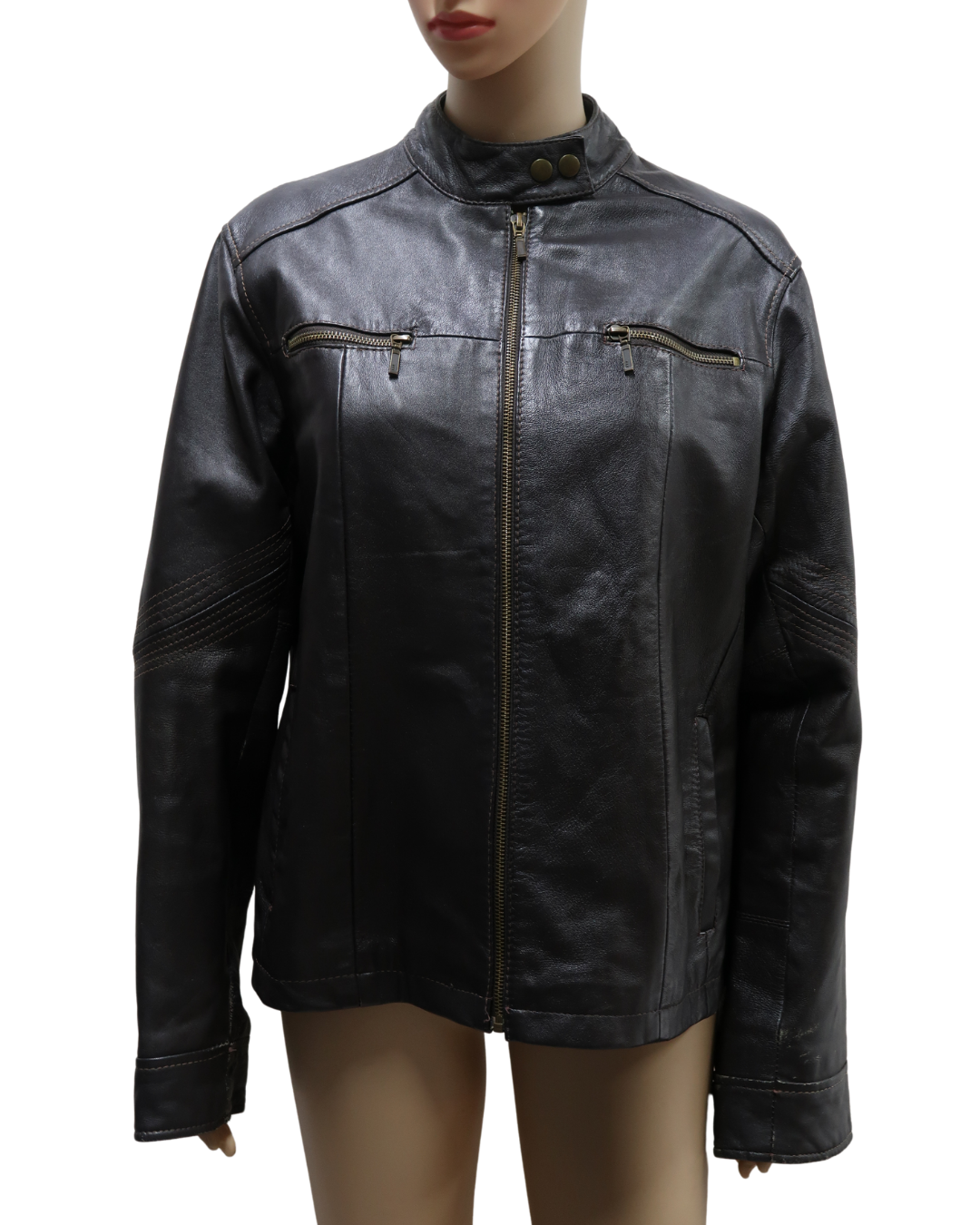 Veste en cuir marron - Inextenso - L