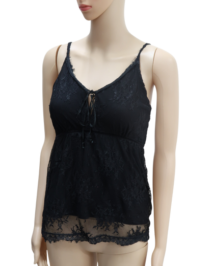 Débardeur noir en dentelle - Essentiel - M