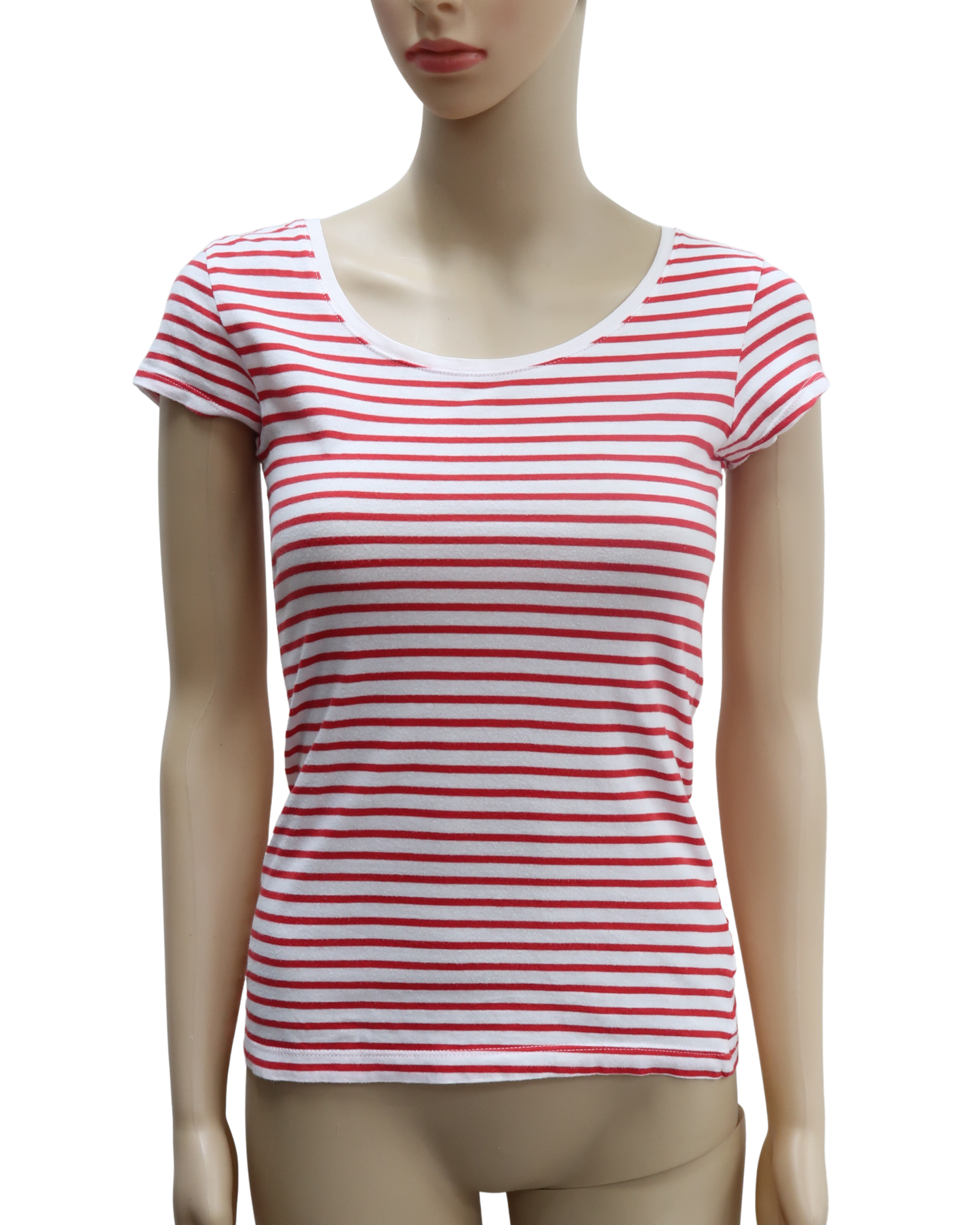 T-shirt marinière rouge & blanc - H&M - XS