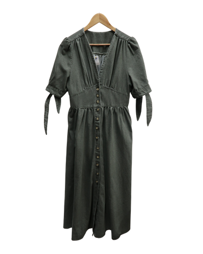 Robe longue en jean gris - M