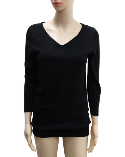 Pull noir col en V - Kwoman - S