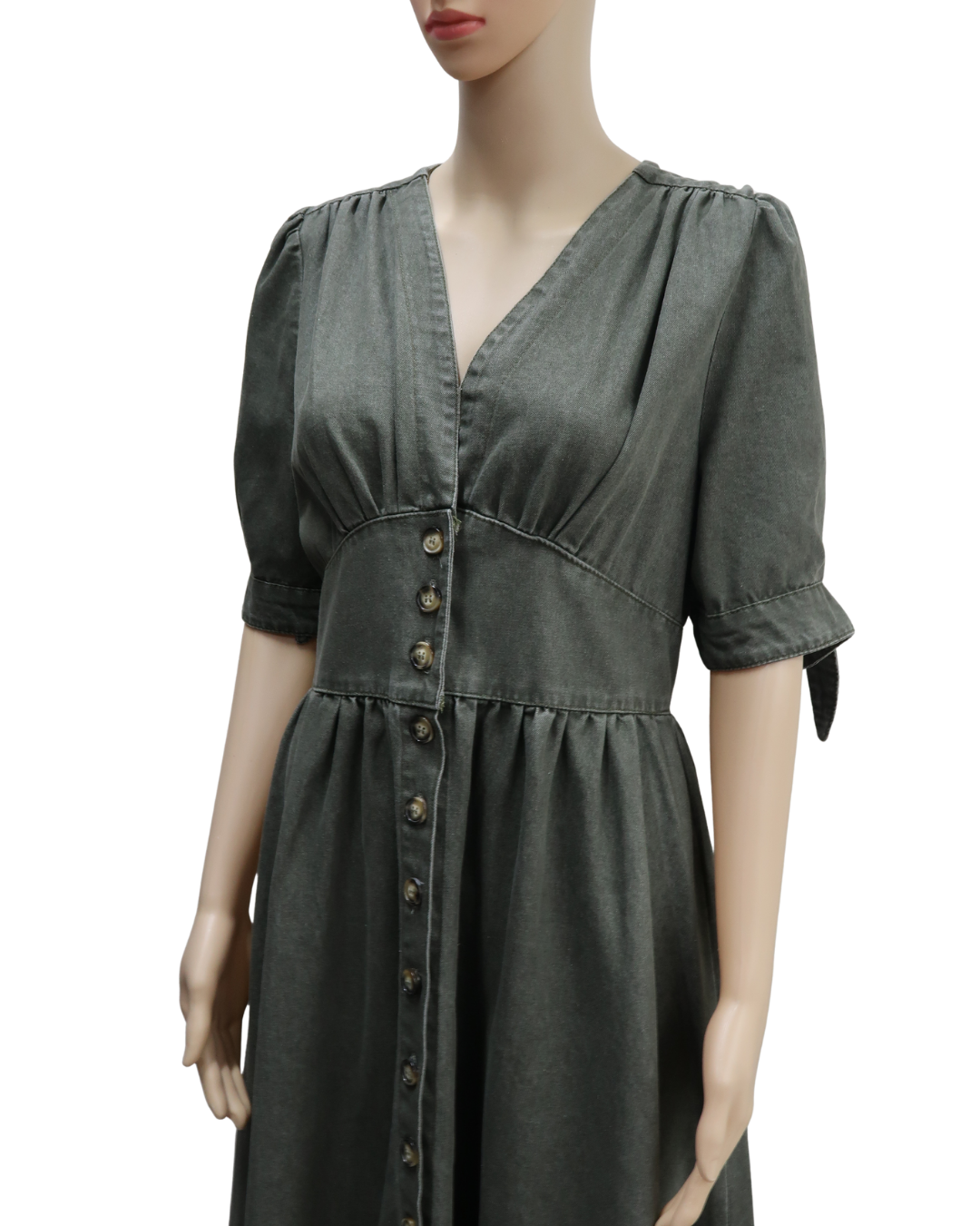 Robe longue en jean gris - M