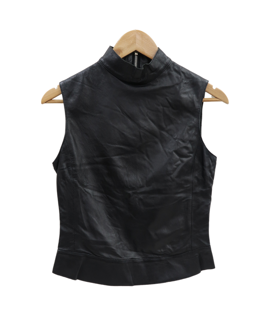 Haut sans manches noir en cuir - Hache - M