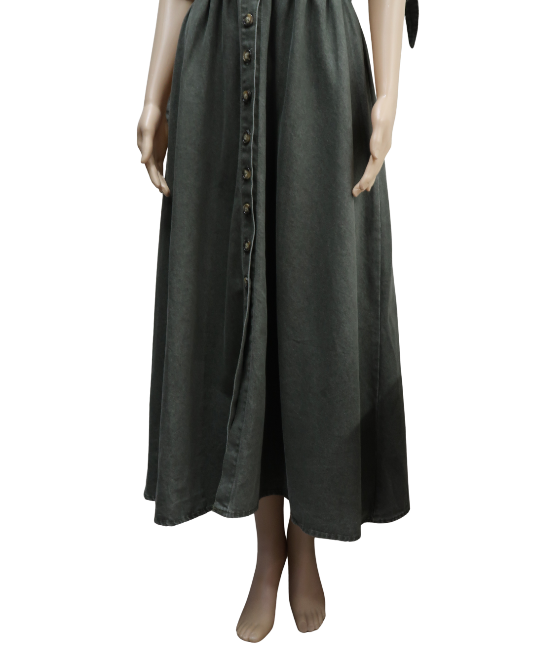 Robe longue en jean gris - M