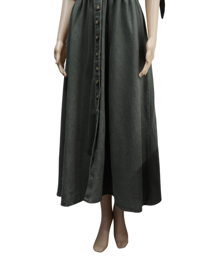 Robe longue en jean gris - M