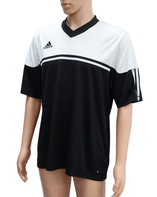 T-shirt col V blanc et noir - Adidas - XL