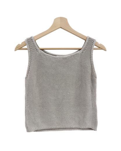 Crop top en crochet gris - MaxMara - M