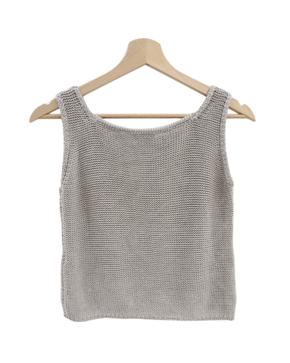 Crop top en crochet gris - MaxMara - M