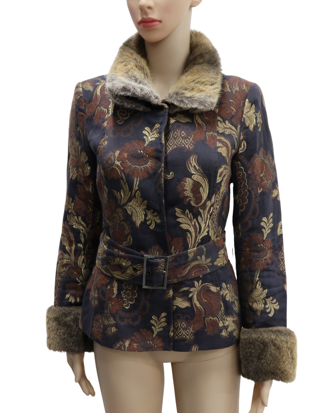 Veste marron à fourrure - Zara - S