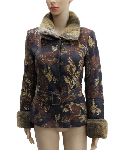 Veste marron à fourrure - Zara - S
