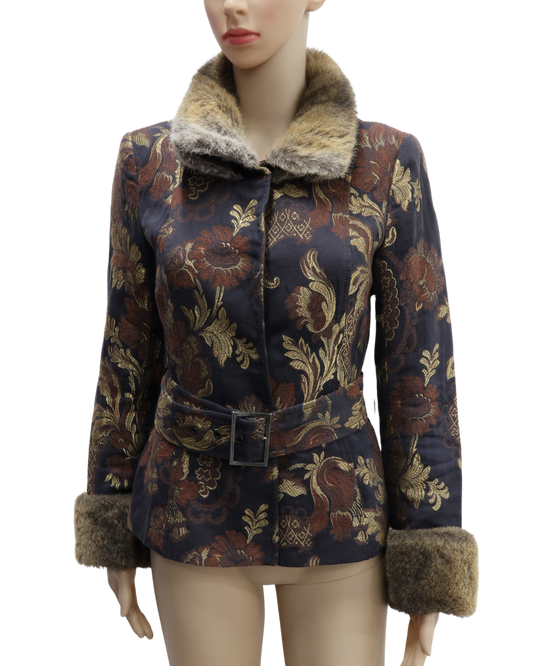 Veste marron à fourrure - Zara - S