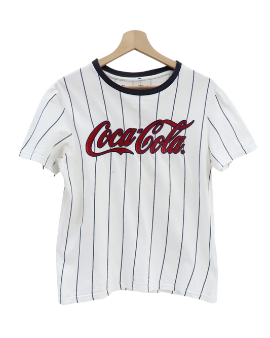T-shirt blanc à rayures - Coca Cola - S