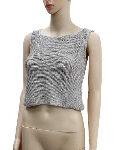 Crop top en crochet gris - MaxMara - M
