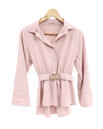 Chemisier rose poudré - M