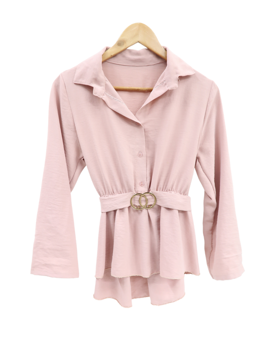 Chemisier rose poudré - M