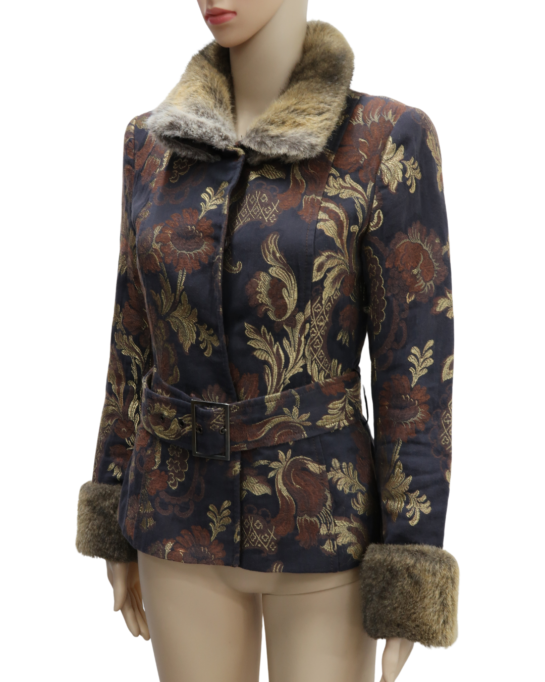 Veste marron à fourrure - Zara - S