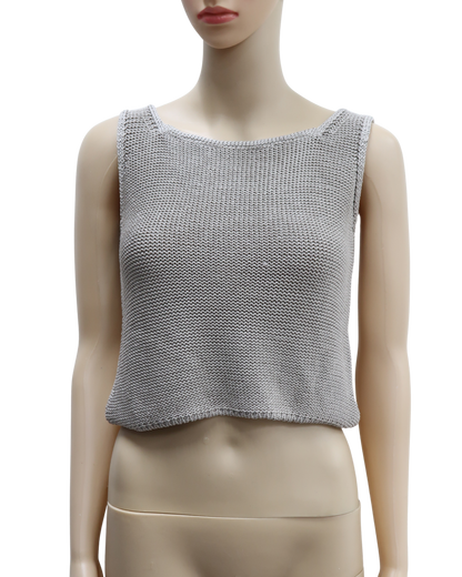 Crop top en crochet gris - MaxMara - M