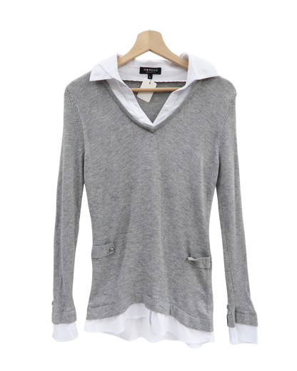 Haut gris & blanc - Morgan - S