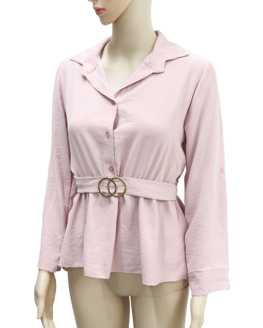 Chemisier rose poudré - M