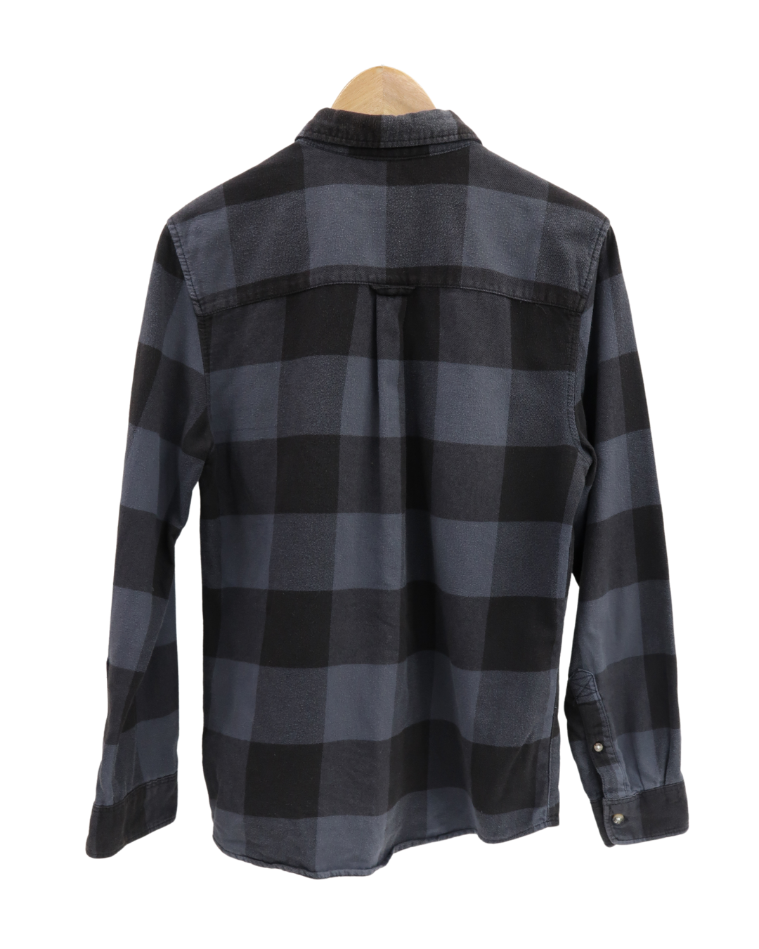 Chemise à manches longues à carreaux grise et noire - H&M - S
